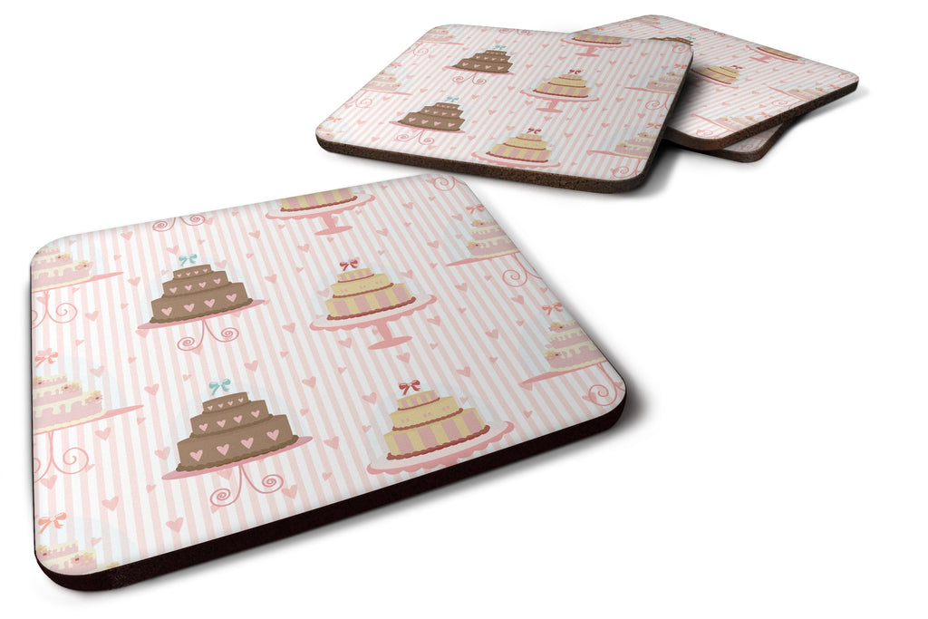 Decorated Cakes Foam Coasters Set of 4 Cup Coasters for Indoor Outdoor, Tabletop Protection, Anti Slip, Mouse pad Material