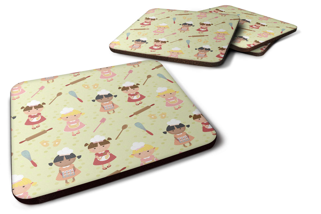 Bakers Delight on Green Foam Coasters Set of 4 Cup Coasters for Indoor Outdoor, Tabletop Protection, Anti Slip, Mouse pad Material