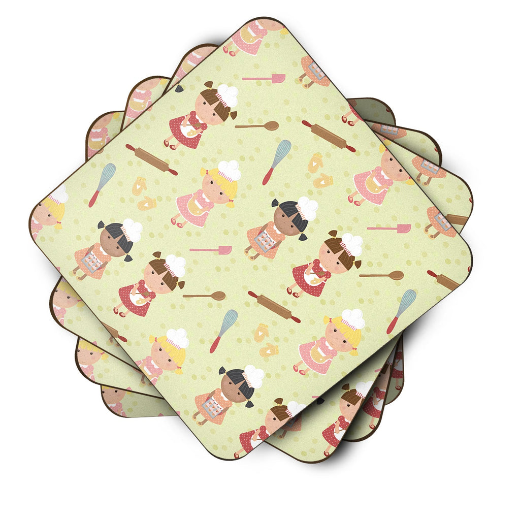 Bakers Delight on Green Foam Coasters Set of 4 Cup Coasters for Indoor Outdoor, Tabletop Protection, Anti Slip, Mouse pad Material