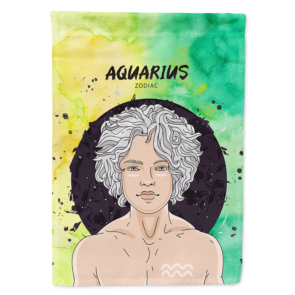 Aquarius Zodiac Sign House Flag 28x40 Porch Sleeve Pole Decorative Outside Yard Banner Artwork Wall Hanging, Polyester
