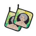 Aquarius Zodiac Sign Pot Holder Set of 2 Heat Resistant Quilted Hot Pads 7.5 x 7.5 Inch, Insulated Kitchen Trivets for Cooking & Baking