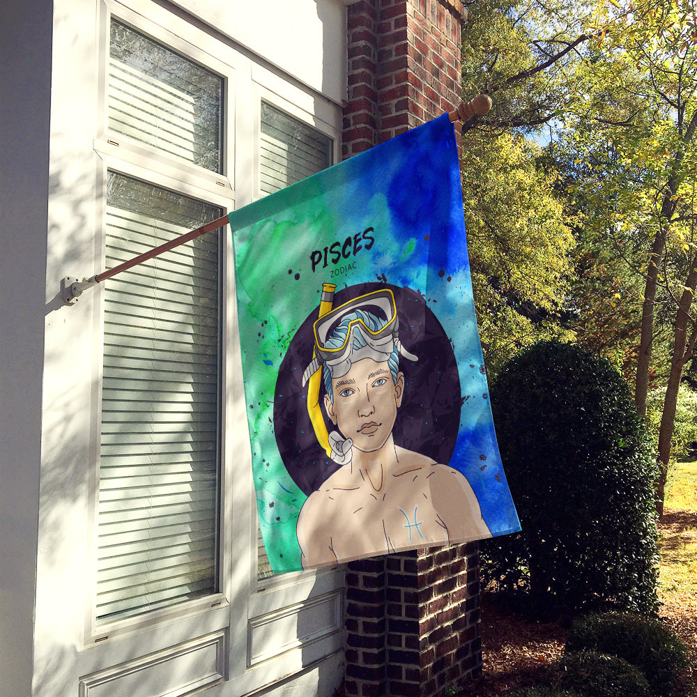 Pisces Zodiac Sign House Flag 28x40 Porch Sleeve Pole Decorative Outside Yard Banner Artwork Wall Hanging, Polyester
