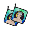 Pisces Zodiac Sign Pot Holder Set of 2 Heat Resistant Quilted Hot Pads 7.5 x 7.5 Inch, Insulated Kitchen Trivets for Cooking & Baking