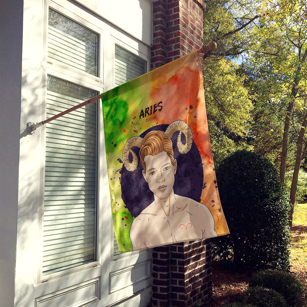 Aries Zodiac Sign House Flag 28x40 Porch Sleeve Pole Decorative Outside Yard Banner Artwork Wall Hanging, Polyester