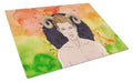 Aries Zodiac Sign Cutting Board Tempered Glass Kitchen Cutting Surface, Heat Resistant Chopping, Non-Slip Feet, Food Prep & Serving