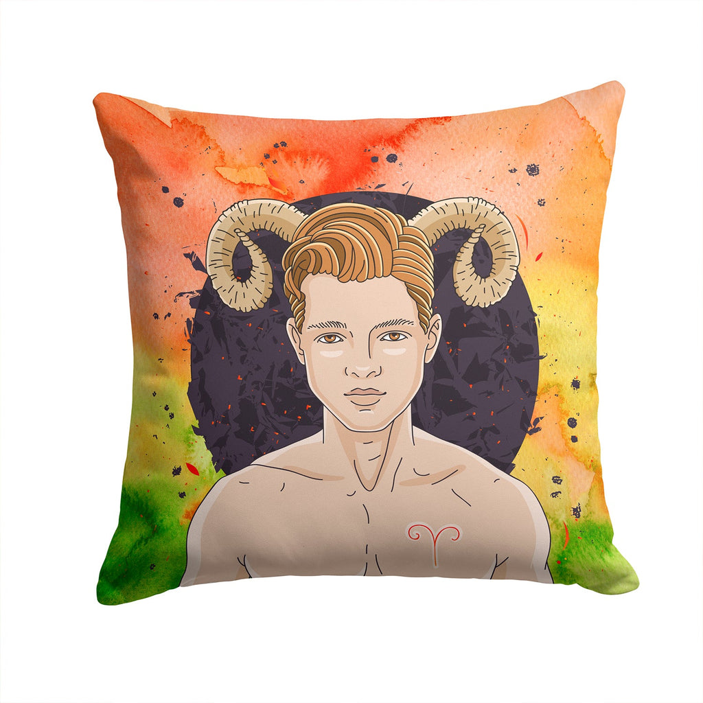Aries Zodiac Sign Decorative Throw Pillow 14x14 Indoor Outdoor Accent Cushion, Fabric Cover with Insert for Sofa, Bed, Porch & Living Room