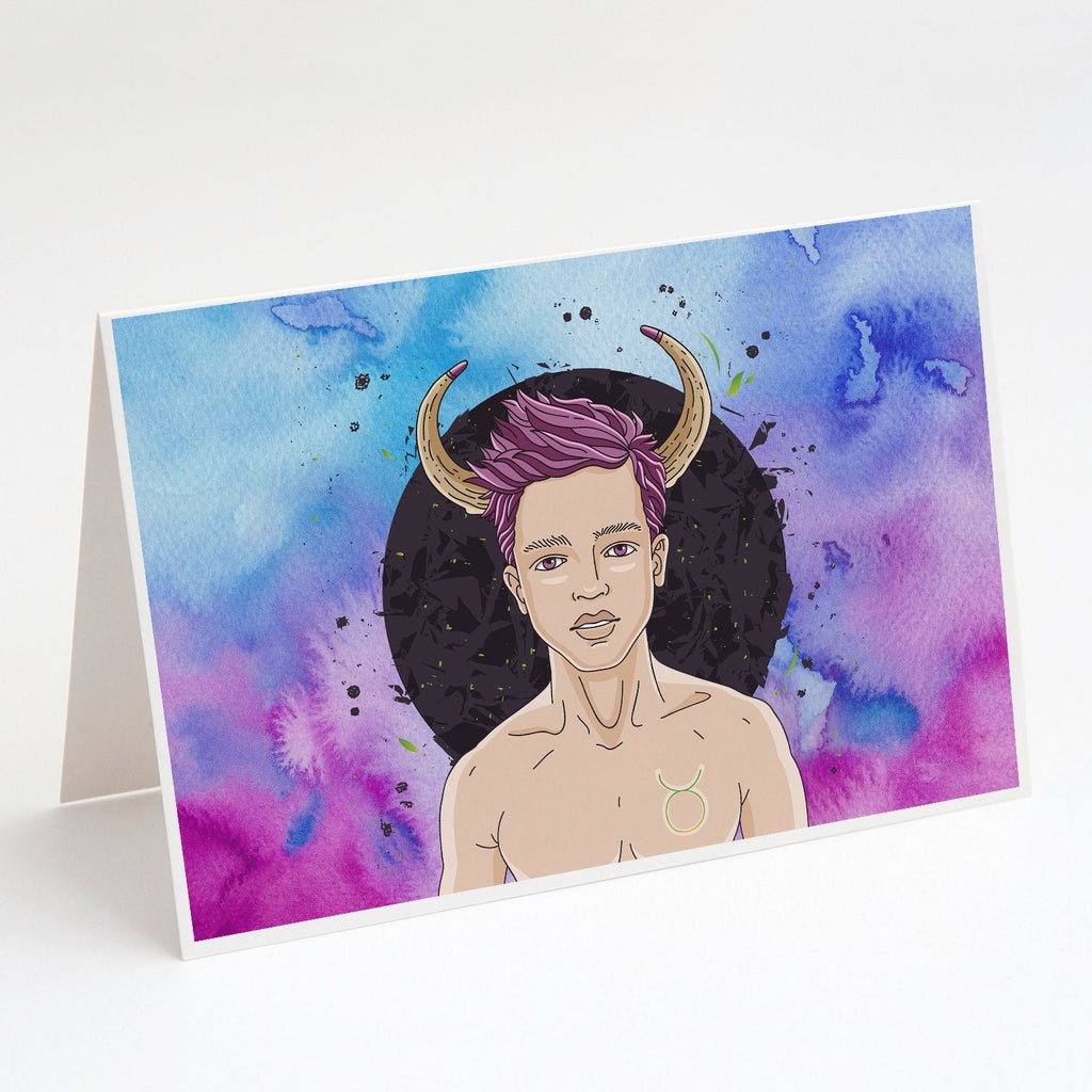 Taurus Zodiac Sign Greeting Cards Pack of 8 Blank Cards with Envelopes Whimsical A7 Size 5x7