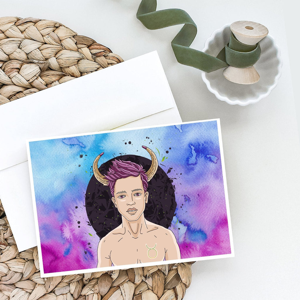 Taurus Zodiac Sign Greeting Cards Pack of 8 Blank Cards with Envelopes Whimsical A7 Size 5x7