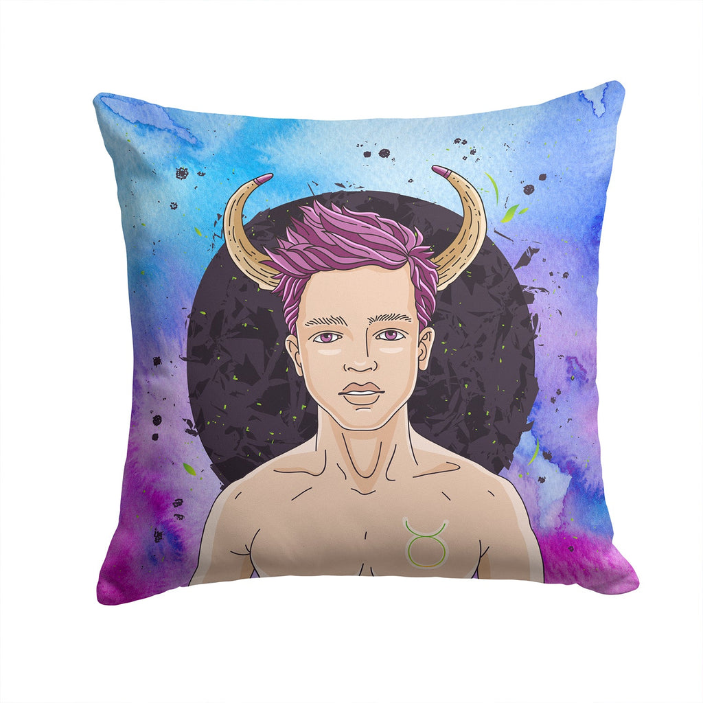 Taurus Zodiac Sign Decorative Throw Pillow 14x14 Indoor Outdoor Accent Cushion, Fabric Cover with Insert for Sofa, Bed, Porch & Living Room