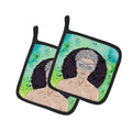 Gemini Zodiac Sign Pot Holder Set of 2 Heat Resistant Quilted Hot Pads 7.5 x 7.5 Inch, Insulated Kitchen Trivets for Cooking & Baking