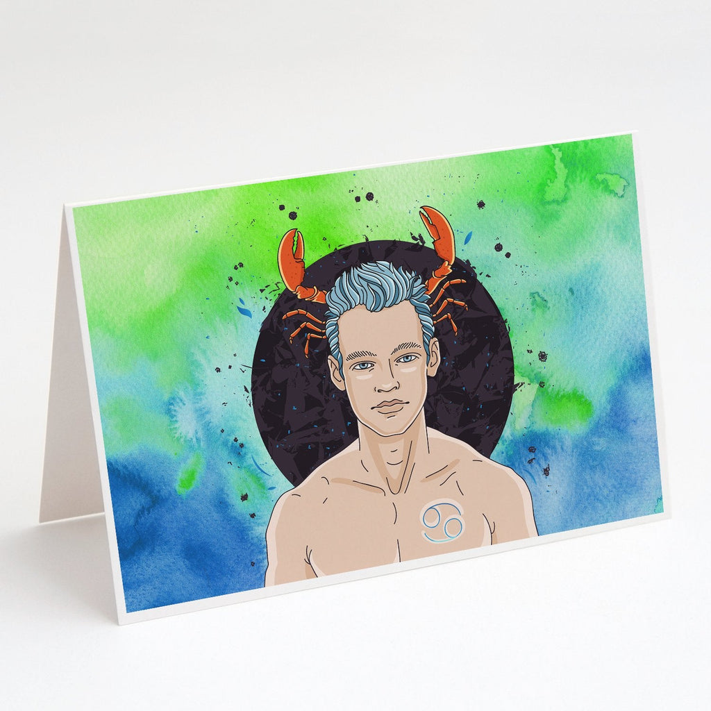 Cancer Zodiac Sign Greeting Cards Pack of 8 Blank Cards with Envelopes Whimsical A7 Size 5x7