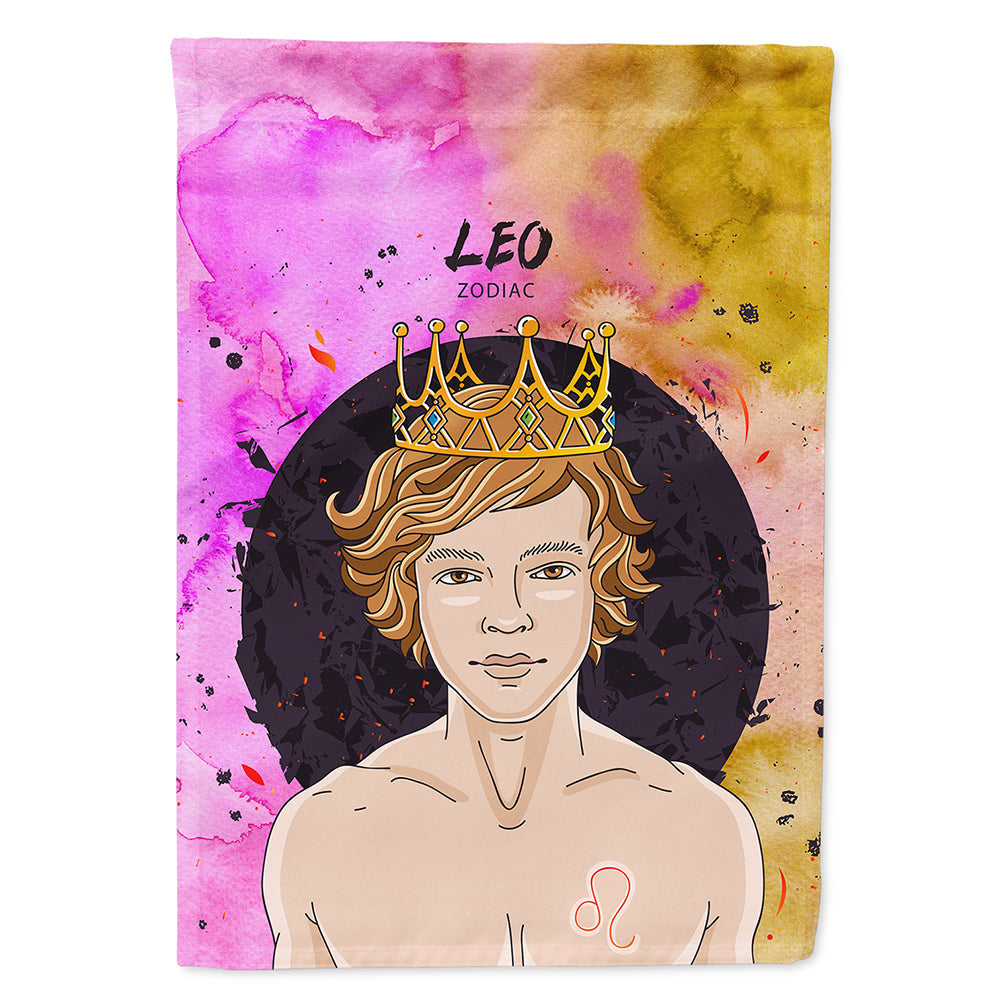 Leo Zodiac Sign House Flag 28x40 Porch Sleeve Pole Decorative Outside Yard Banner Artwork Wall Hanging, Polyester