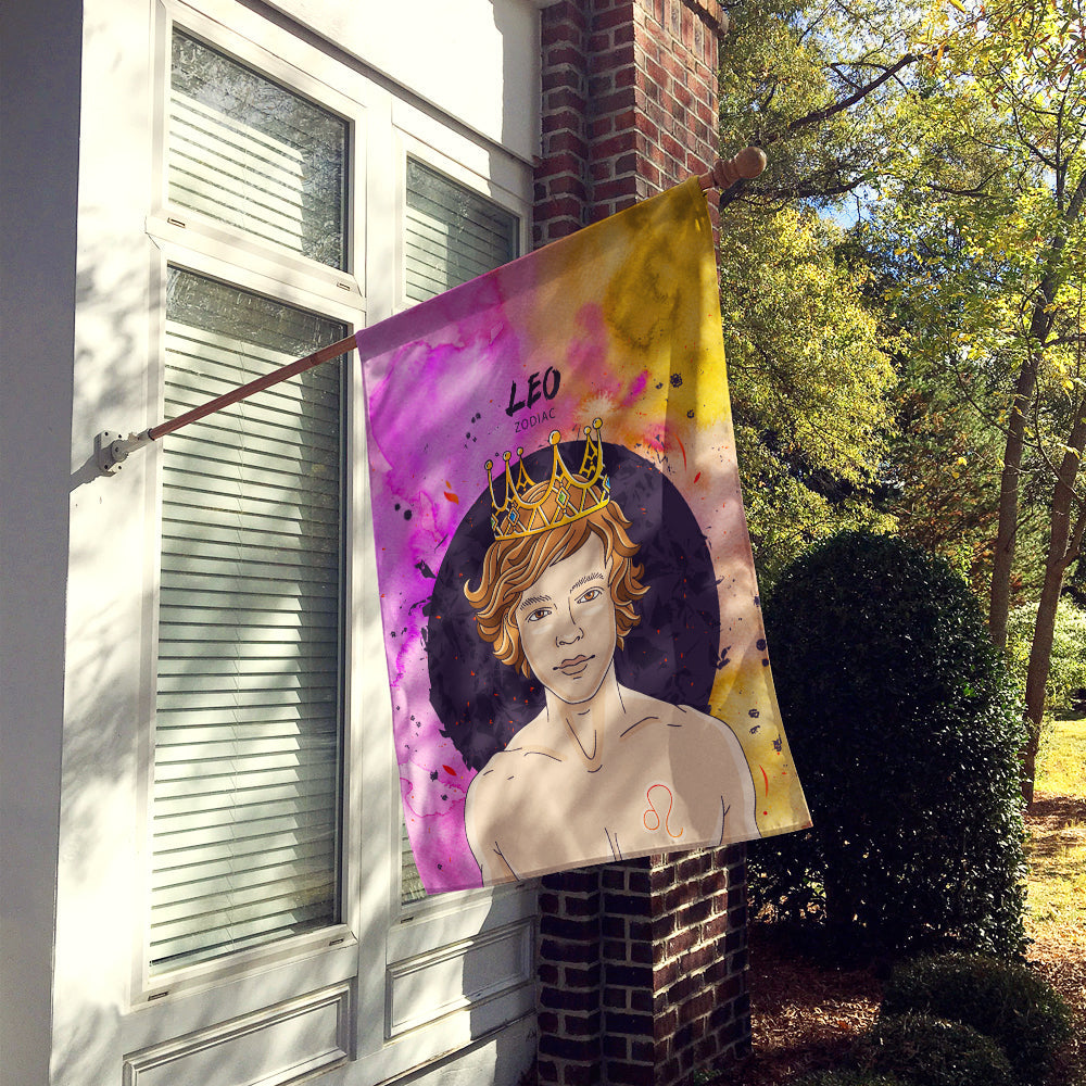 Leo Zodiac Sign House Flag 28x40 Porch Sleeve Pole Decorative Outside Yard Banner Artwork Wall Hanging, Polyester