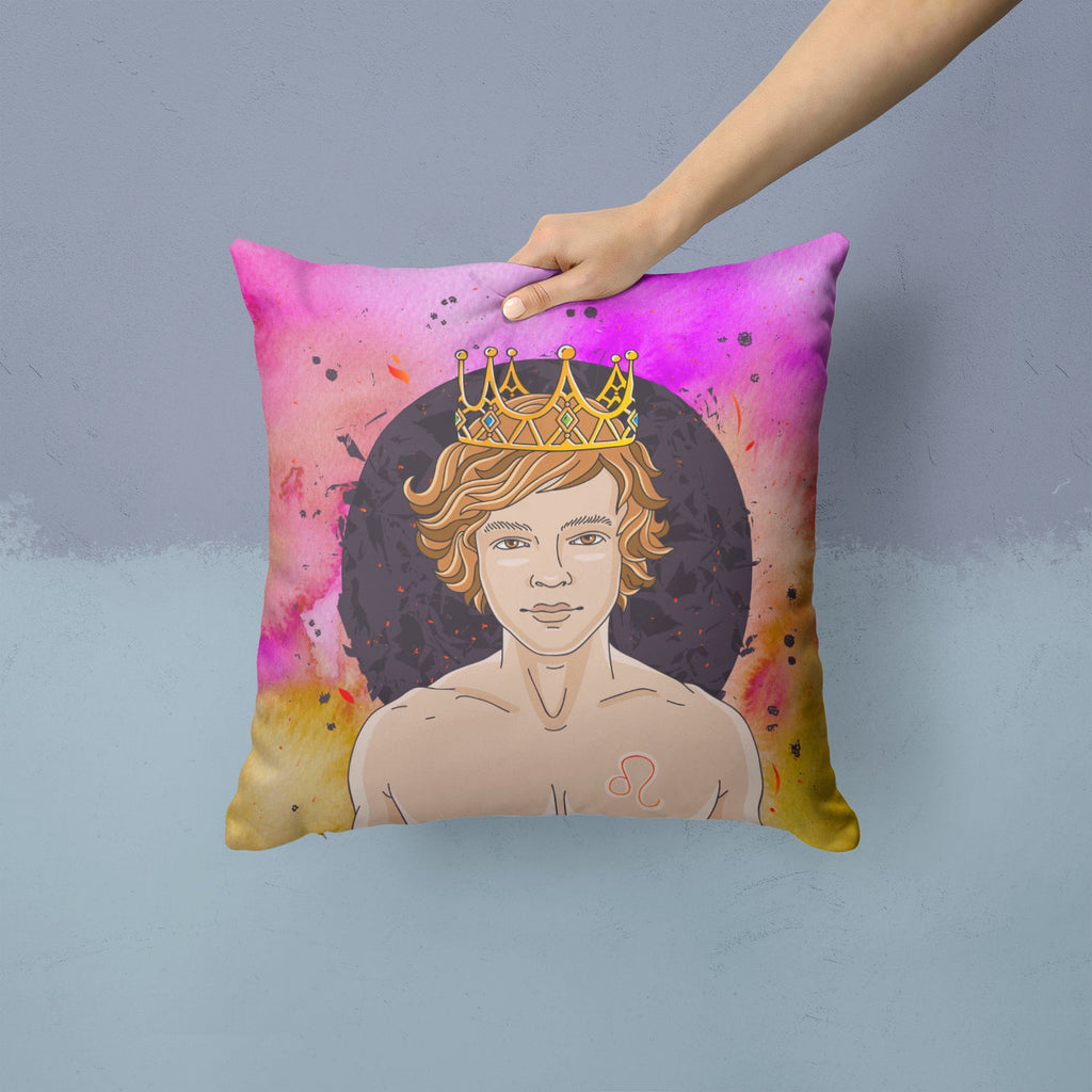 Leo Zodiac Sign Decorative Throw Pillow 14x14 Indoor Outdoor Accent Cushion, Fabric Cover with Insert for Sofa, Bed, Porch & Living Room