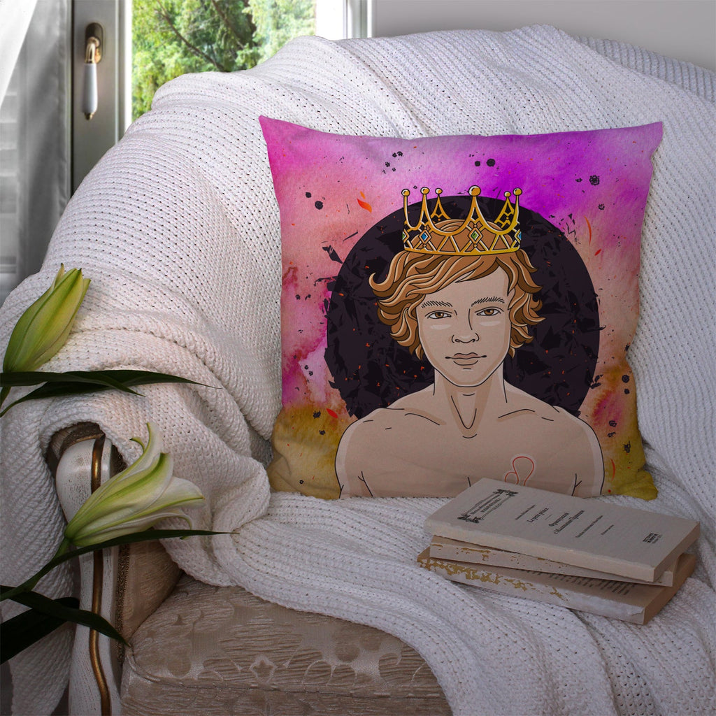 Leo Zodiac Sign Decorative Throw Pillow 14x14 Indoor Outdoor Accent Cushion, Fabric Cover with Insert for Sofa, Bed, Porch & Living Room