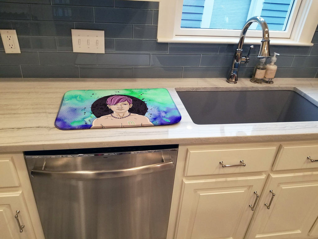 Virgo Zodiac Sign Dish Drying Mat Absorbent Dish Drying Mat Pad for Kitchen Counter Dish Drainer Mat for Countertop, 14 x 21", Multicolor