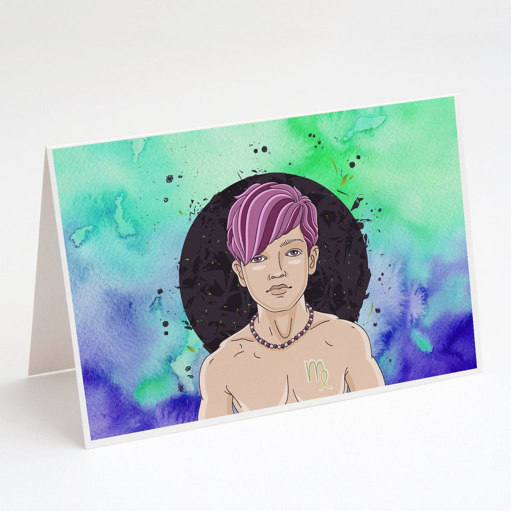 Virgo Zodiac Sign Greeting Cards Pack of 8 Blank Cards with Envelopes Whimsical A7 Size 5x7
