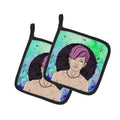 Virgo Zodiac Sign Pot Holder Set of 2 Heat Resistant Quilted Hot Pads 7.5 x 7.5 Inch, Insulated Kitchen Trivets for Cooking & Baking