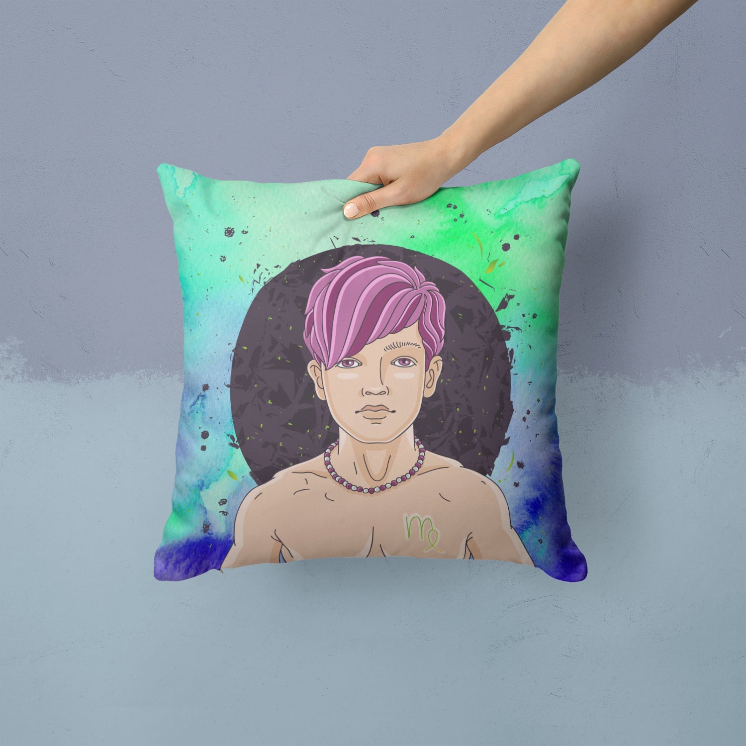 Virgo Zodiac Sign Decorative Throw Pillow 14x14 Indoor Outdoor Accent Cushion, Fabric Cover with Insert for Sofa, Bed, Porch & Living Room