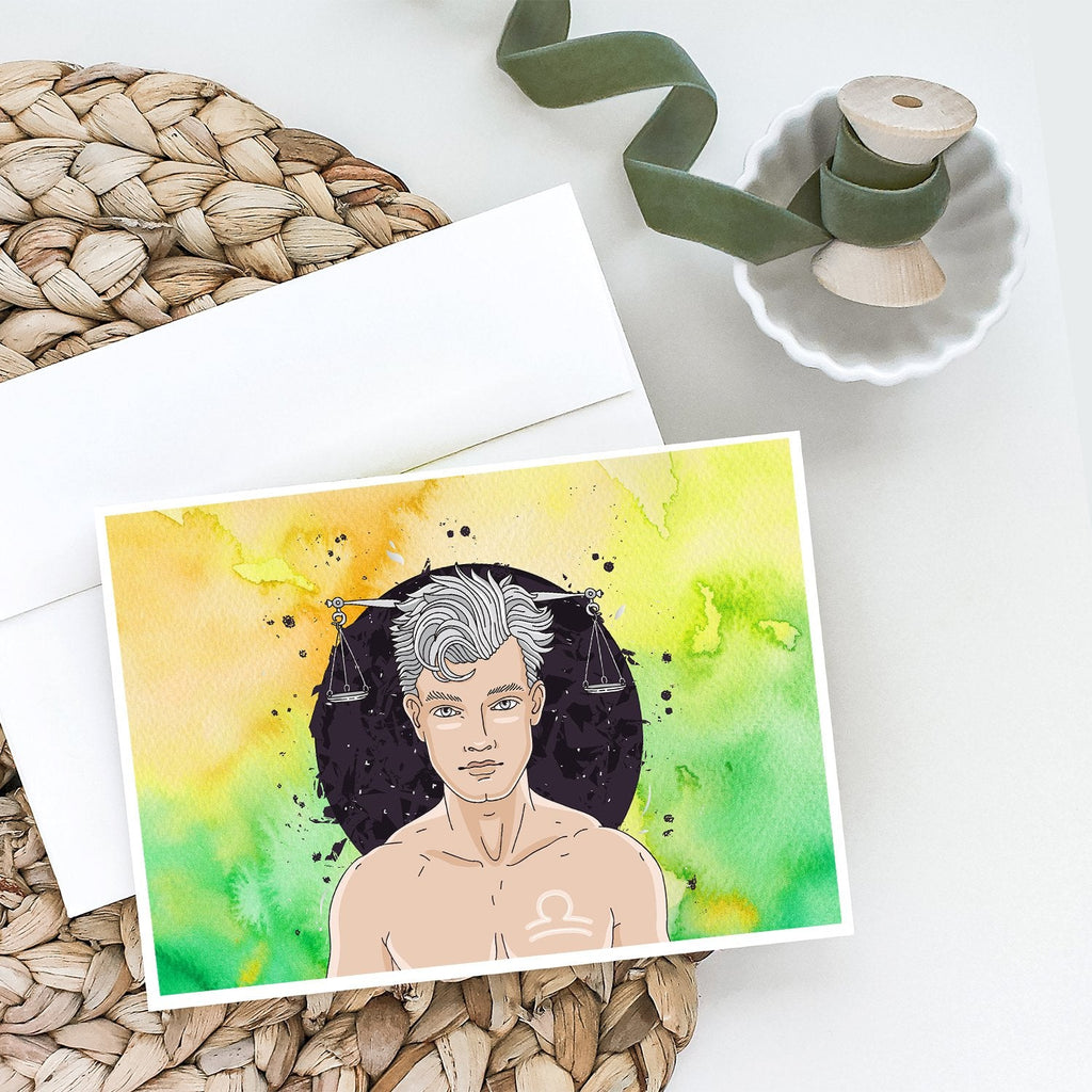 Libra Zodiac Sign Greeting Cards Pack of 8 Blank Cards with Envelopes Whimsical A7 Size 5x7