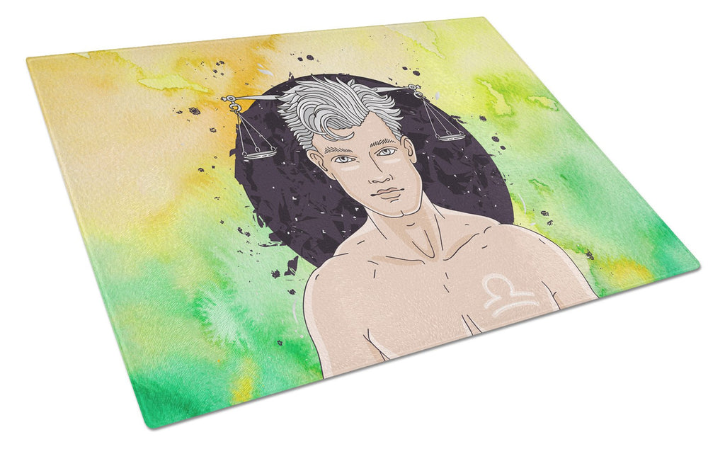 Libra Zodiac Sign Cutting Board Tempered Glass Kitchen Cutting Surface, Heat Resistant Chopping, Non-Slip Feet, Food Prep & Serving