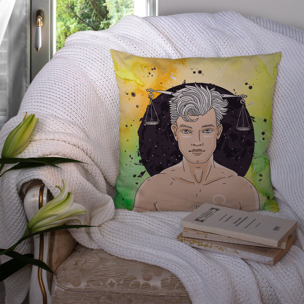 Libra Zodiac Sign Decorative Throw Pillow 14x14 Indoor Outdoor Accent Cushion, Fabric Cover with Insert for Sofa, Bed, Porch & Living Room