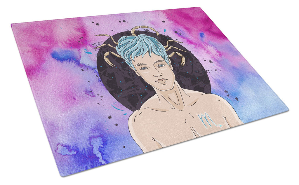 Scorpio Zodiac Sign Cutting Board Tempered Glass Kitchen Cutting Surface, Heat Resistant Chopping, Non-Slip Feet, Food Prep & Serving