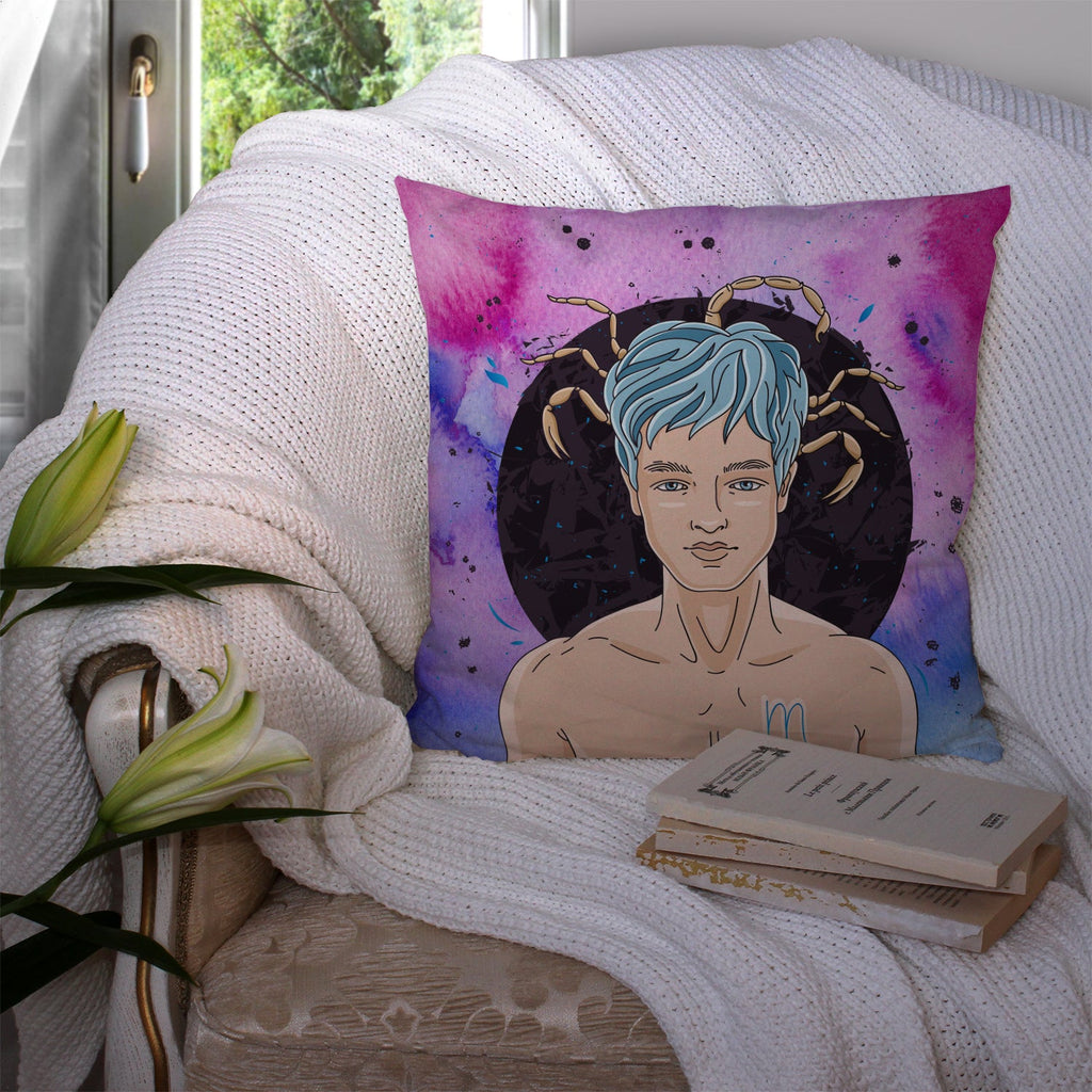 Scorpio Zodiac Sign Decorative Throw Pillow 14x14 Indoor Outdoor Accent Cushion, Fabric Cover with Insert for Sofa, Bed, Porch & Living Room