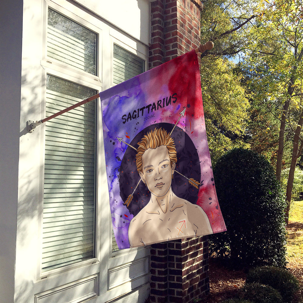 Sagittarius Zodiac Sign House Flag 28x40 Porch Sleeve Pole Decorative Outside Yard Banner Artwork Wall Hanging, Polyester