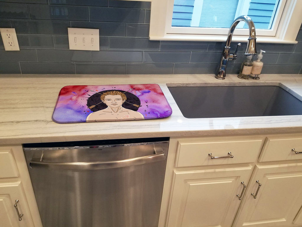 Sagittarius Zodiac Sign Dish Drying Mat Absorbent Dish Drying Mat Pad for Kitchen Counter Dish Drainer Mat for Countertop, 14 x 21", Multicolor