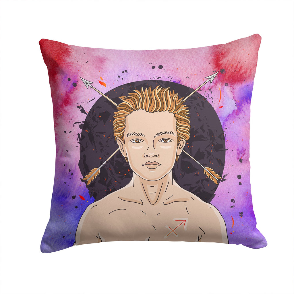 Sagittarius Zodiac Sign Decorative Throw Pillow 14x14 Indoor Outdoor Accent Cushion, Fabric Cover with Insert for Sofa, Bed, Porch & Living Room