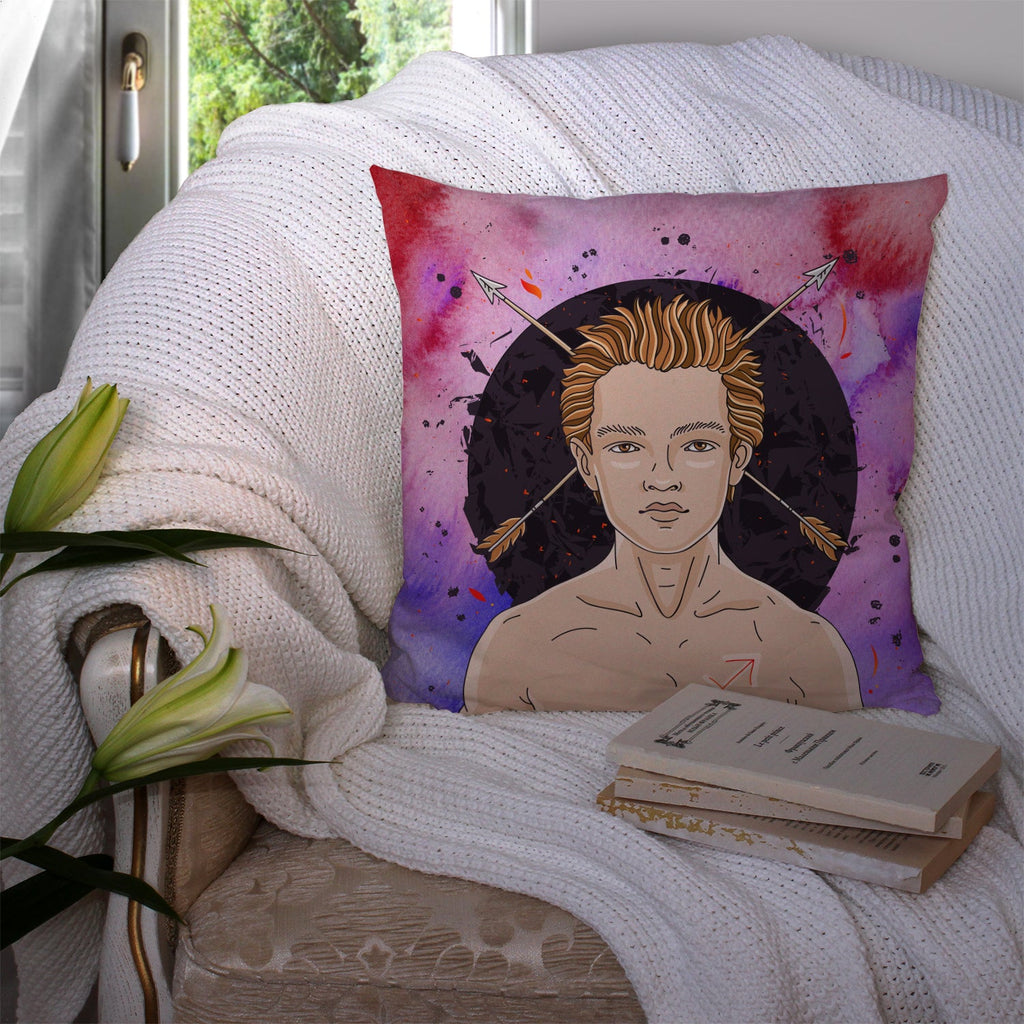 Sagittarius Zodiac Sign Decorative Throw Pillow 14x14 Indoor Outdoor Accent Cushion, Fabric Cover with Insert for Sofa, Bed, Porch & Living Room