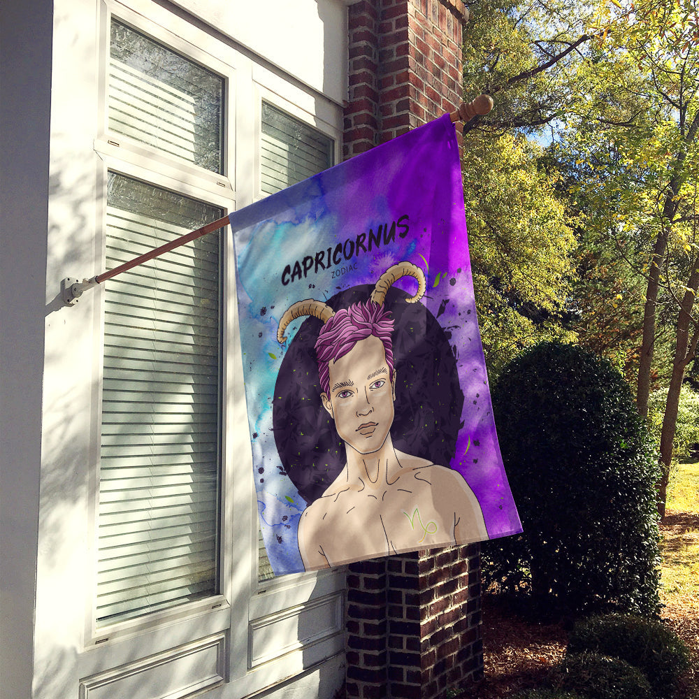 Capricorn Zodiac Sign House Flag 28x40 Porch Sleeve Pole Decorative Outside Yard Banner Artwork Wall Hanging, Polyester