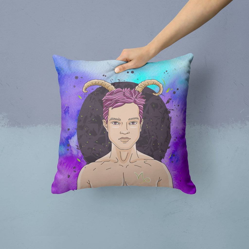 Capricorn Zodiac Sign Decorative Throw Pillow 14x14 Indoor Outdoor Accent Cushion, Fabric Cover with Insert for Sofa, Bed, Porch & Living Room