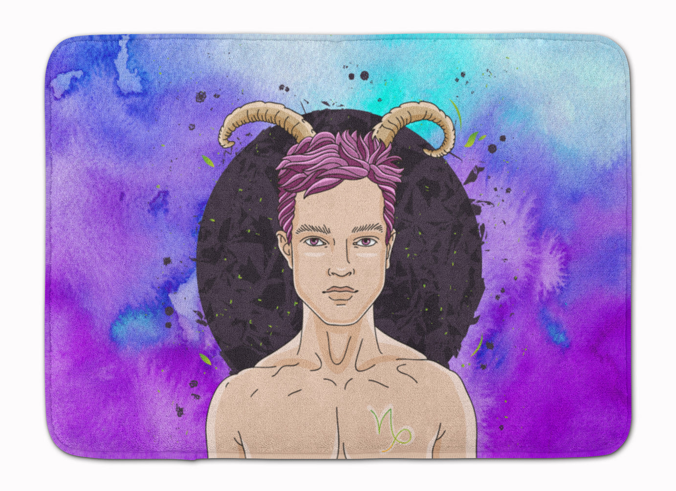 Capricorn Zodiac Sign Memory Foam Kitchen Mat Machine Washable Anti-Fatigue Cushion Comfort Bath or Kitchen Rug