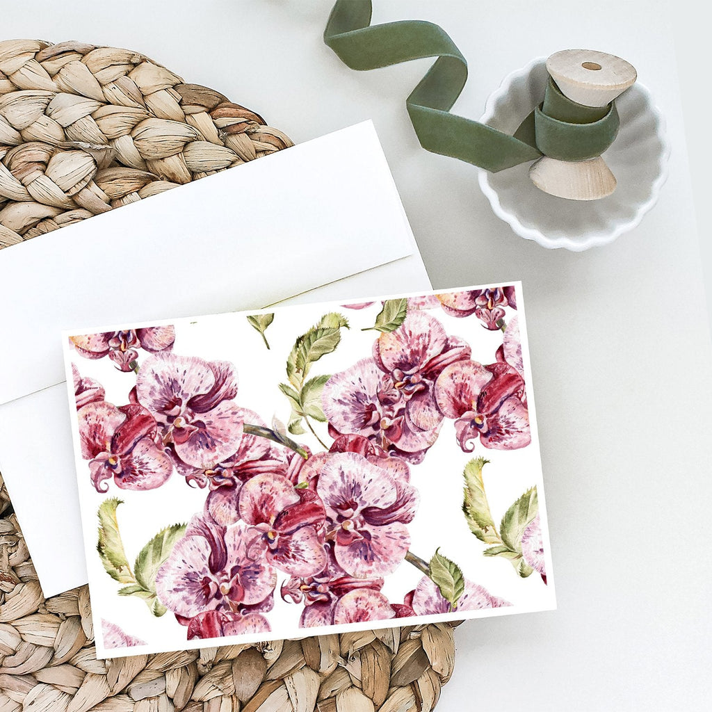 Orchids Greeting Cards Pack of 8 Blank Cards with Envelopes Whimsical A7 Size 5x7