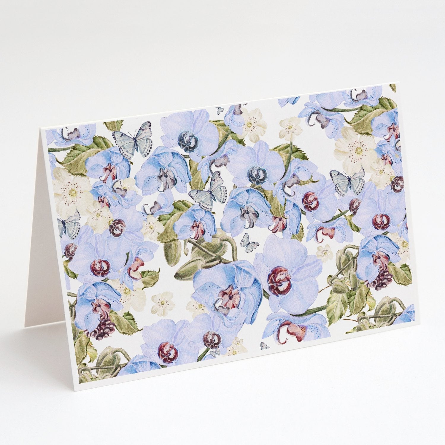 Orchids Greeting Cards Pack of 8 Blank Cards with Envelopes Whimsical A7 Size 5x7