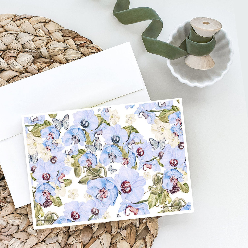 Orchids Greeting Cards Pack of 8 Blank Cards with Envelopes Whimsical A7 Size 5x7
