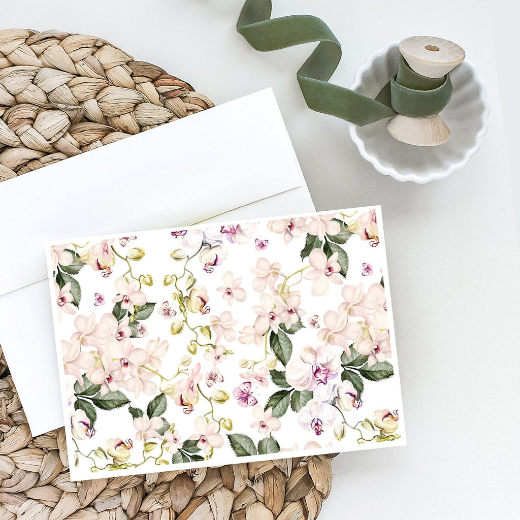 Orchids Greeting Cards Pack of 8 Blank Cards with Envelopes Whimsical A7 Size 5x7