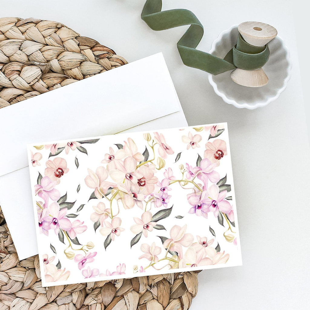 Orchids Greeting Cards Pack of 8 Blank Cards with Envelopes Whimsical A7 Size 5x7