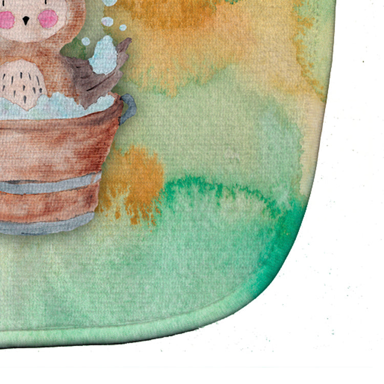 Owl Bathing Watercolor Baby Bib Easy-Clean Baby Bib Baby Feeding Accessory Baby Mealtime Essential, 10 x 13, Multicolor