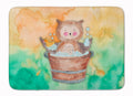 Owl Bathing Watercolor Memory Foam Kitchen Mat Machine Washable Anti-Fatigue Cushion Comfort Bath or Kitchen Rug