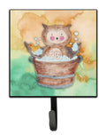 Owl Bathing Watercolor Leash or Key Holder Wall Hooks, Key Hooks Holder, Coat Rack Wall Mount, Coat Hooks, Hooks for Hanging Keys, Towels, Aprons, Leashes