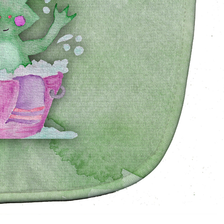 Frog Bathing Watercolor Baby Bib Easy-Clean Baby Bib Baby Feeding Accessory Baby Mealtime Essential, 10 x 13, Multicolor