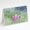 Frog Bathing Watercolor Greeting Cards Pack of 8 Blank Cards with Envelopes Whimsical A7 Size 5x7