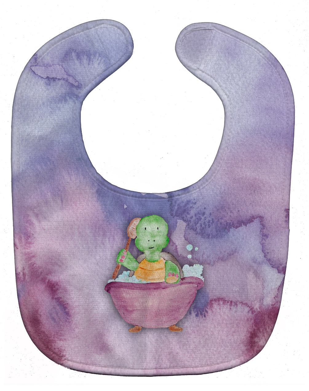 Turtle Bathing Watercolor Baby Bib Easy-Clean Baby Bib Baby Feeding Accessory Baby Mealtime Essential, 10 x 13, Multicolor