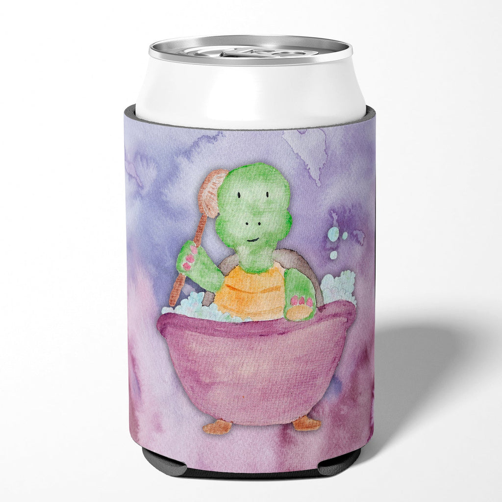 Turtle Bathing Watercolor Can or Bottle Hugger Cooler Sleeve for Standard 12 oz Cans, Insulated Foam Beer & Soda Can Hugger Reusable