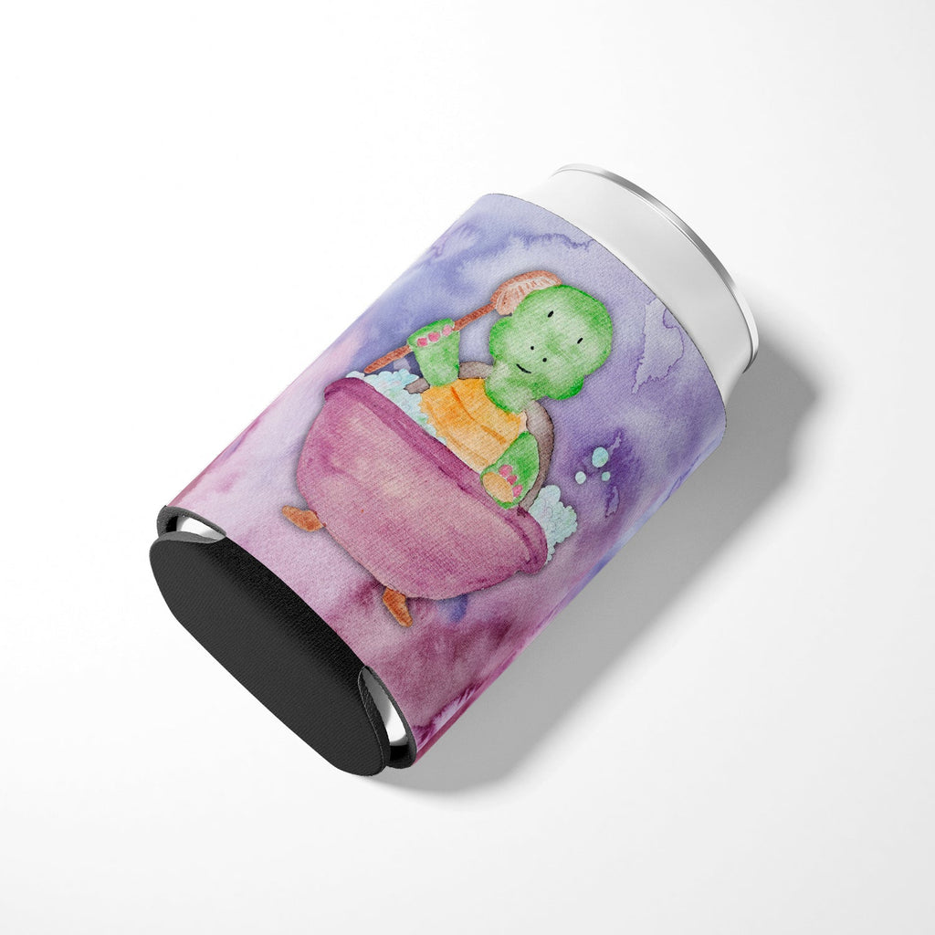 Turtle Bathing Watercolor Can or Bottle Hugger Cooler Sleeve for Standard 12 oz Cans, Insulated Foam Beer & Soda Can Hugger Reusable