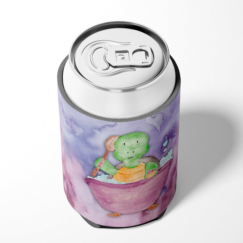 Turtle Bathing Watercolor Can or Bottle Hugger Cooler Sleeve for Standard 12 oz Cans, Insulated Foam Beer & Soda Can Hugger Reusable