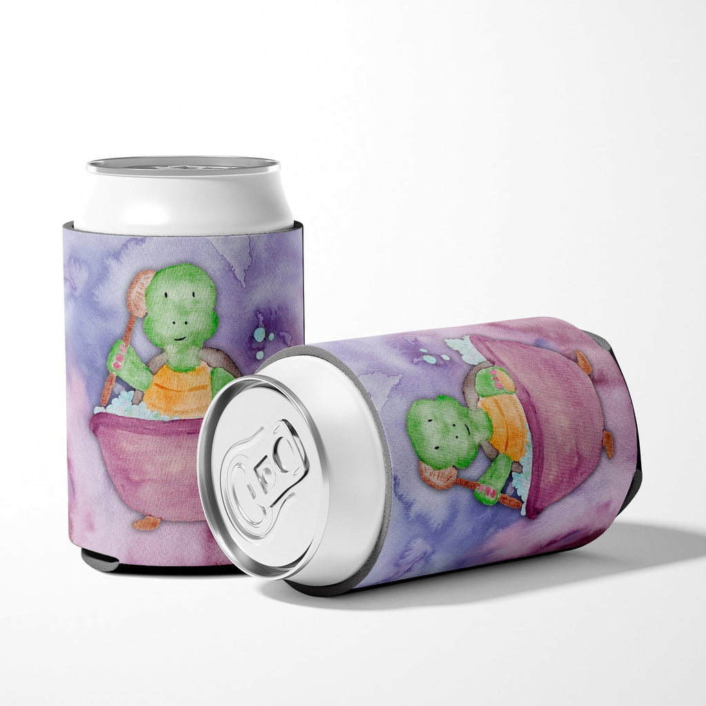 Turtle Bathing Watercolor Can or Bottle Hugger Cooler Sleeve for Standard 12 oz Cans, Insulated Foam Beer & Soda Can Hugger Reusable